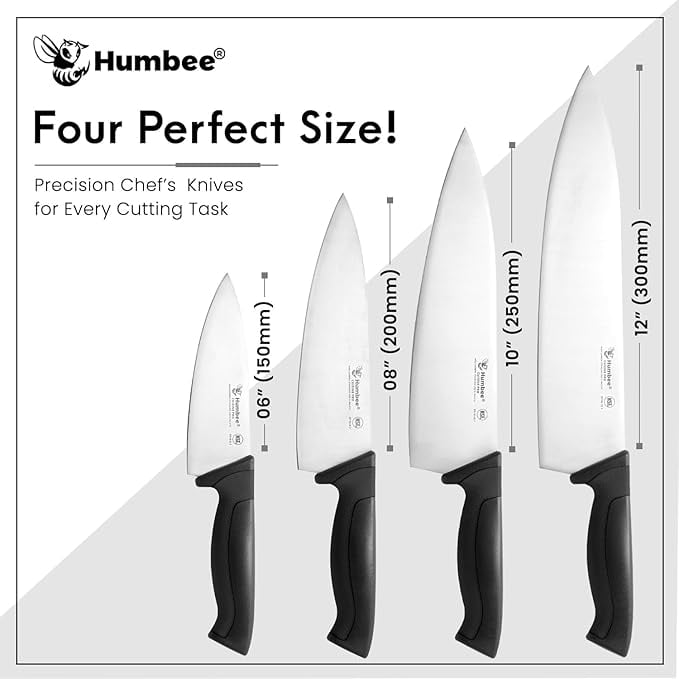 Humbee 6-Inch Chef Knife Razor-Sharp Blade Kitchen Knife with Comfortable Grip Handle, Black DT-10 Series