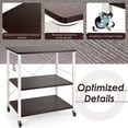 thumbnail image 5 of Giantex 4 tier rolling microwave carts,Bakers Rack Kitchen Utility Cart, kitchen cart, 3 Shelves, 4 Wheels, 10 Hooks - Brown, 5 of 8