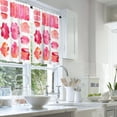 thumbnail image 2 of LALILO Kitchen Curtains and Valances Set of 3 36" Pink Window Treatment Tiers for Window Decor, 2 of 5