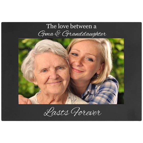 The Love Between A Gma & Granddaughter Engraved Anodized Aluminum Hanging/Tabletop Personlized Group Family Photo Picture Frame