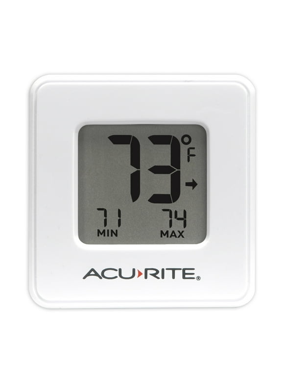 Acurite White Digital Indoor Thermometer with Compact Display, Battery-Powered, (1 x 3.75 x 6.25)