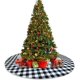thumbnail image 3 of Falda de árbol de Navidad de 48 pulgadas, faldas de árbol de Navidad a cuadros de búfalo, faldas de árbol a cuadros de doble capa para decoración de adornos navideños de fiesta (rojo y negro) Ormromra WMZL-2219-1, 3 of 8