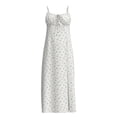 thumbnail image 1 of Vestido George para Mujer Largo con Abertura en Pierna,Tirante Delgado, Floral Beige Talla G, 1 of 4