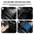 thumbnail image 5 of FUIALDOLG Dark Blue Floral Print Car Armrest Cover, Stretch Polyester Handrail Box Cover with Side Pocket for Vehicles Interior, 5 of 6