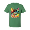 thumbnail image 2 of Wild Bobby Dean Russo Colorful Blue Eyes Cat Cat Lover Men Graphic Tee, Kelly, 4X-Large, 2 of 5