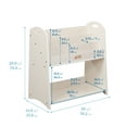 thumbnail image 2 of ECR4Kids 3-Shelf Floor Book Display with Handles and Storage, 30in, Kids Bookshelf, White Wash, 2 of 9