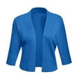thumbnail image 4 of FOLUNSI Women's 3/4 Sleeve Cropped Cardigans Sweaters Jackets Open Front Short Shrugs for Dresses, 4 of 7