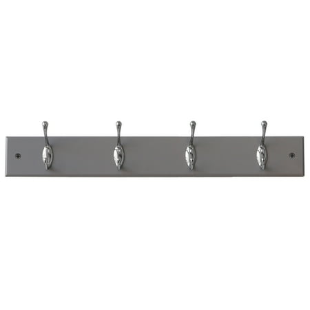 

Home Basics 4 Double Hook Wall Mounted Hanging Rack Grey