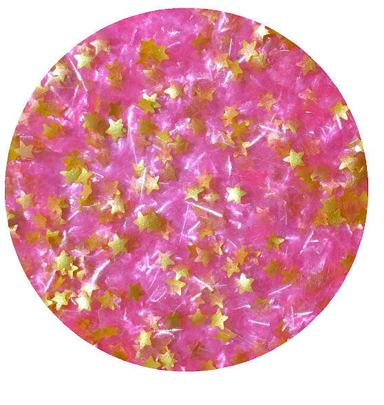 Sprinkle Deco® Hot Pink Glitter Flakes with Gold Stars ...