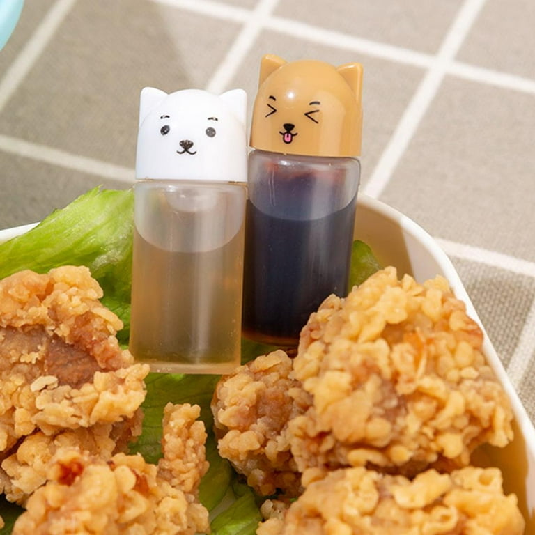 Lunch Bento Sauce Box Container, Mini Plastic Seasoning Squeeze