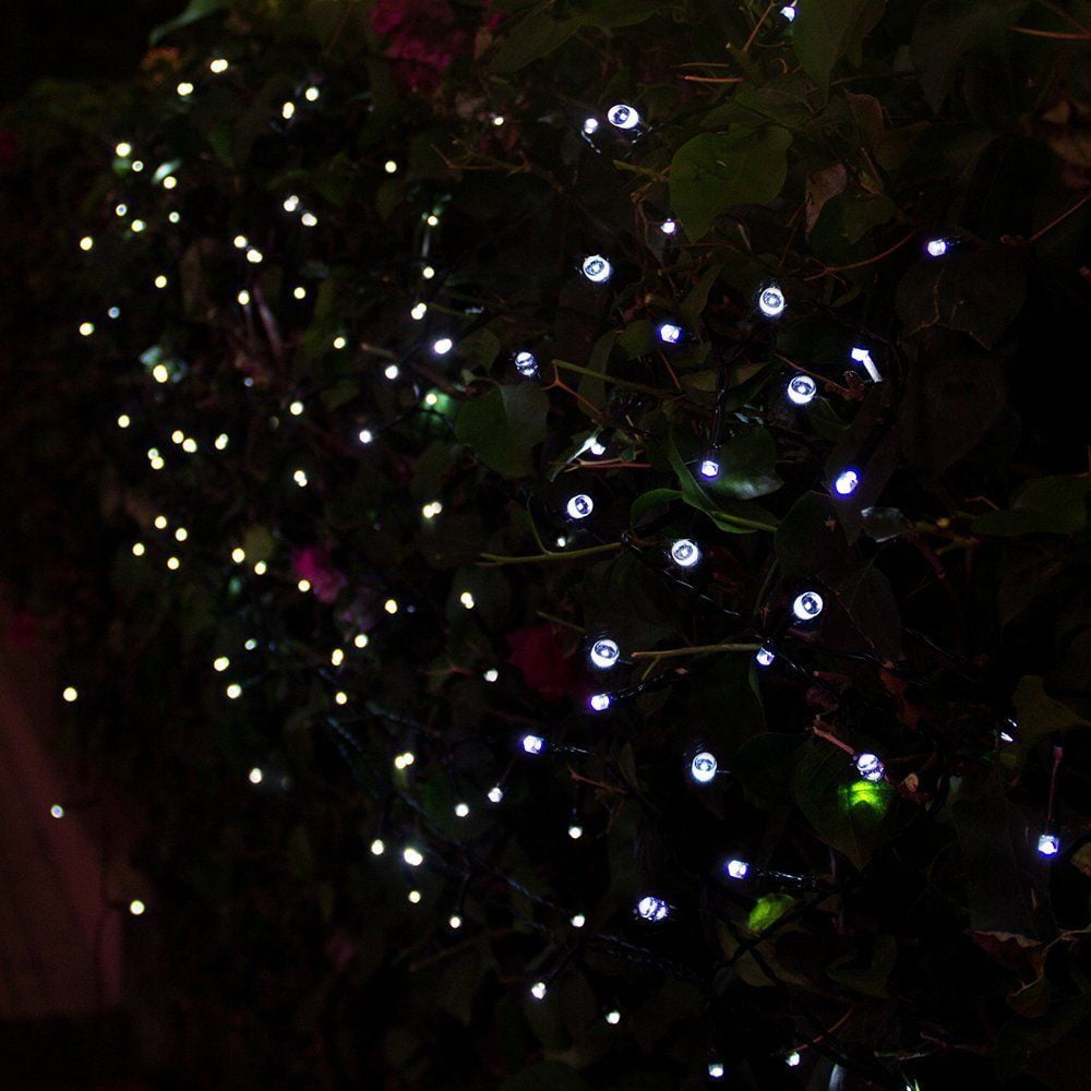 Pack of 2 Kanstar 100 LED 39FT White Outdoor Solar String lights for Garden Wedding Party Lamps