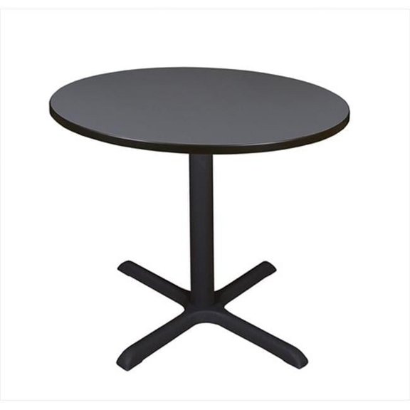 36 In. Round Cain Lunchroom Table - Grey