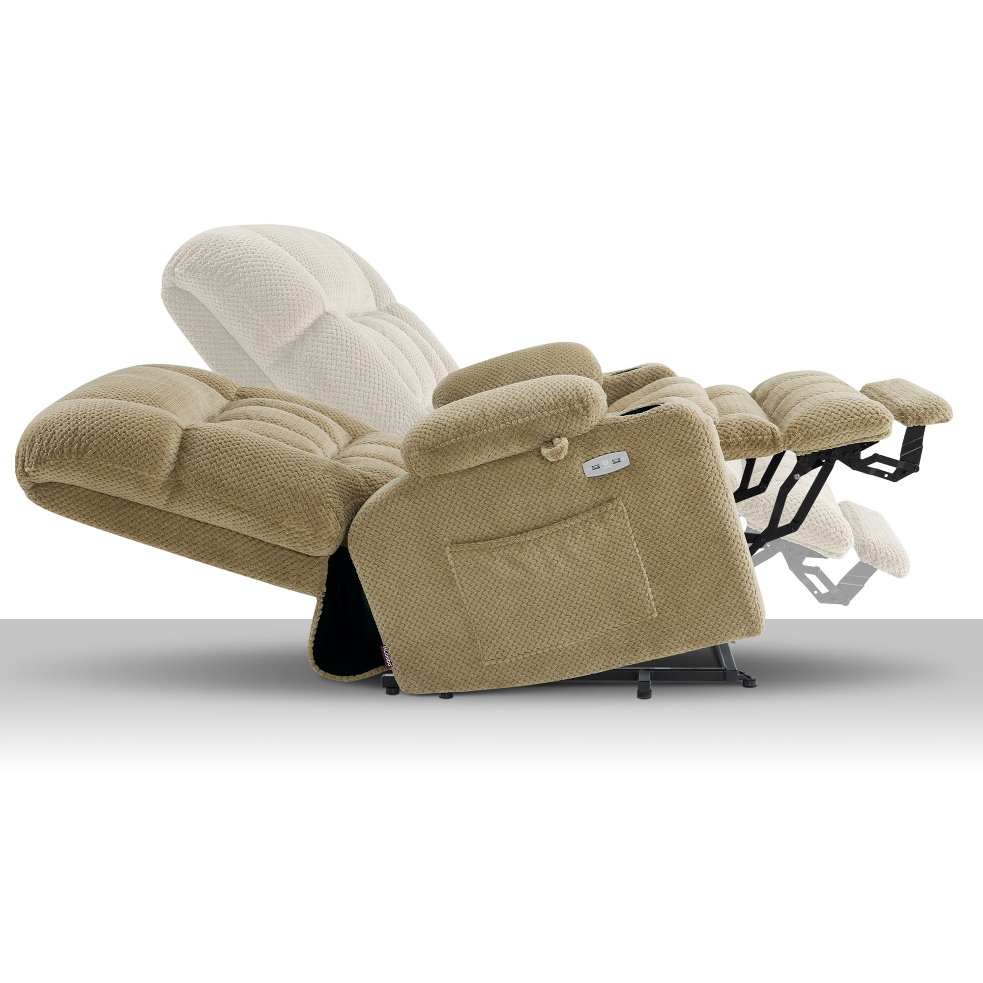 MCombo Oversized 27.2" Seat Width Dual Motor Power Recliner Lift Chair with Vibration and Heat for Height 5'7"-6'2", Infinite Position