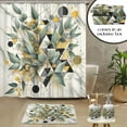 thumbnail image 2 of Ambesonne Eucalyptus Leaves Bathroom Decor Set in a Gift Box, Blossomy Leaf Art, 4 Pcs, Green Black Mustard, 2 of 7