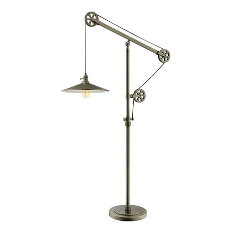 Lite Source Glass Polished Floor Lamp - Lite Source Garrad LS-83117 Pulley Floor Lamp