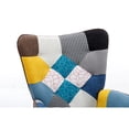 thumbnail image 6 of Modern Rocking Chair, Patchwork Accent Chair with Solid Wood Armrest and Feet, Fabric Sofa Chair for Living Room, Bedroom, Studio, 6 of 6