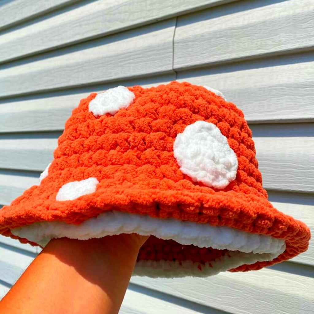 New Mushroom Bucket Hat Handmade crochet Crochet Mushroom Hat | Mushroom Bucket Hat | Brown & Red  main image 3