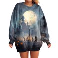 thumbnail image 5 of Duqingm 2026 Halloween Shirts for Women Long Sleeve Spooky Graphic Tees Vintage Festival Tops Crew Neck Sweatshirts Funny Gifts,L, 5 of 7