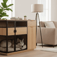 thumbnail image 4 of Lucky Kennels Clover Console 1-Door 48" Wood Composite Indoor Furniture Style Crate for Dogs with Hardware, 4 of 15