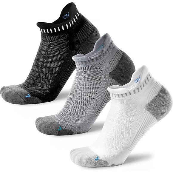 LujingZ Coolmax Performance Ankle Running Socks 3 Pairs Cushion Padded Breathable Athletic Socks for Men Women