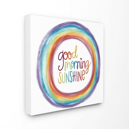 Sunshine Kids Radian Replacement - The Kids Room by Stupell Good Morning Sunshine Rainbow Stretched Canvas Wall Art, 17 x 1.5 x 17