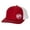 Red/White, variant on Disk Golf Bigfoot Throwing Disk Golfer Mens Embroidered Mesh Back Trucker Hat, Black/Black