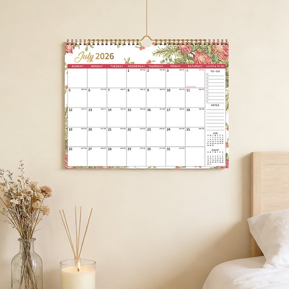 2026-2027 Wall Calendar 2 Year Wall Planner Wall Hanging 2026-2027 Monthly Calendar 2026 With Ruled Blocks Holidays Notes Thick Paper Calendar
