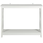 HomGarden Modern Narrow White Console Table MDF Sofa Side Table for Indoor Living Room Entryway