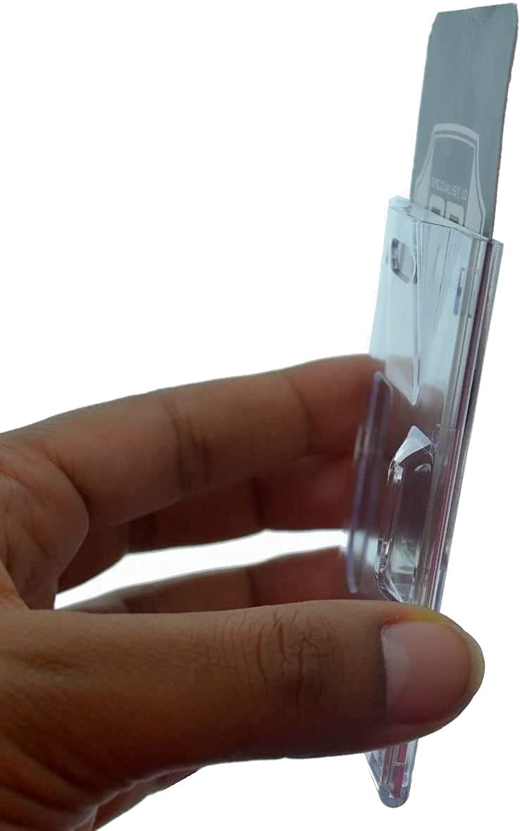 5 Pack - RFID Blocking Rigid Shielded 2-Card Badge Holder - Double Sided I'D Card Protector with Thumb Slide Removal - Horizontal or Vertical Orientation by Specialist ID