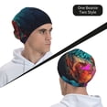 thumbnail image 6 of Pofeuu Colorful Flower Bird Print Beanie Hat for Men and Women Winter Warm Hats Knit Slouchy Thick Skull Cap, 6 of 7