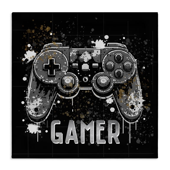 Stupell Industries Contemporary Pixel Style Gamer Canvas Art, 17 x 17, by Kim Allen