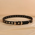 thumbnail image 2 of Women'S 2025 Popular Belt | Punk Fashion Versatile Golden Rivets, American Retro Wildness Style, Genuine Leather, Alloy Buckle, Suitable for Work Pants and Jeans, Ideal for Various Occasions., 2 of 19