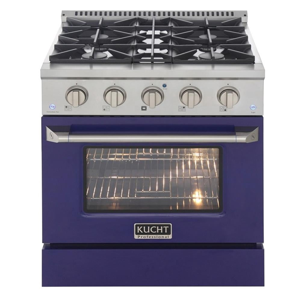 Pemberly Row 30" 4.2 cu. ft. Dual Fuel Range Natural Gas Sealed Burners in Blue.