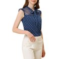 thumbnail image 4 of INSPIRE CHIC Women's Heart Print Vintage Ruffle Sleeveless Bow Tie Work Blouse Top, 4 of 5