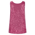 thumbnail image 6 of Sequin Top for Women Sleeveless Pink Sparkly Shirt Shiny Tops Women Tops Womens Dressy Holiday Tops, 6 of 6