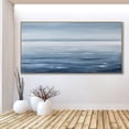 thumbnail image 5 of Blue Abstract Seascape Wall Decor Large Abstract Ocean Landscape Light Blue Canvas Painting Living Room Wall Decor,Unstretched,Frameless,(81*162cm)32*64Inches, 5 of 5