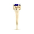thumbnail image 3 of ANGARA Natural Tanzanite and Diamond Split Shank Ring in 14K Yellow Gold for Women (Size-7x5mm) | December Birthstone, Birthday, Anniversary, Jewelry Gift for Women | Natural Tanzanite Ring, 3 of 9