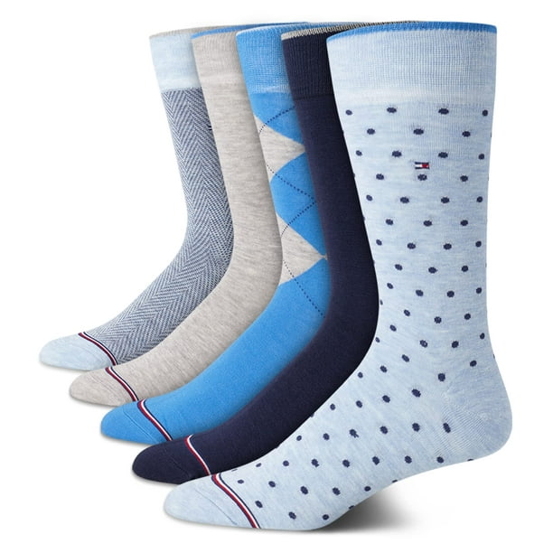Calcetines de vestir Tommy Hilfiger, 5 unidades, ligeros para hombre, color azul