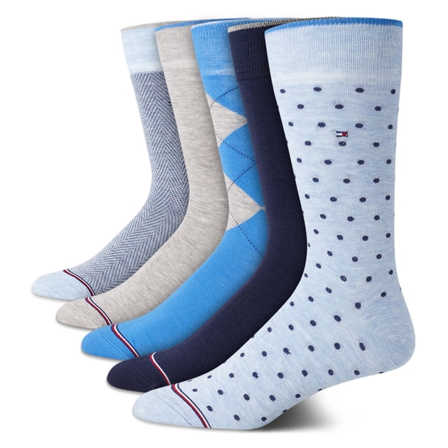 Calcetines de vestir Tommy Hilfiger, 5 unidades, ligeros para hombre, color azul