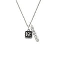 thumbnail image 2 of Delight Jewelry Silvertone Antiqued Square Seal - Love with Heart Silvertone Fearless Bar Charm Necklace, 23", 2 of 4