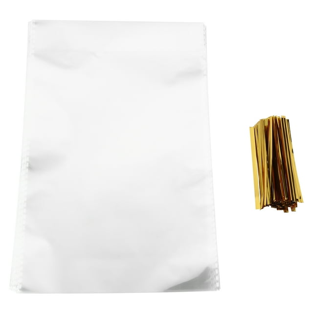 Candy Packing Bags 400pcs Flat Treat Bags Cellophane Block Bottom Storage Bags Cookie Bags Gift Bag