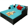 thumbnail image 2 of Canddidliike Weather-Resistant Rattan and Steel Spacious Outdoor Daybed, Turquoise, 2 of 9