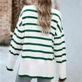thumbnail image 4 of Quinlirra Turtleneck Sweater Women Plus Women's Casual Long Sleeve Turtleneck Sweater Side Slit Knitted Stripe Loose Blouse, 4 of 5