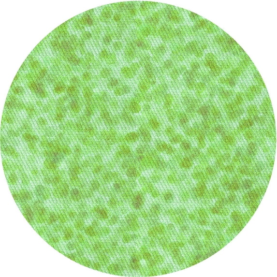 Ahgly Company Machine Washable Indoor Round Transitional Green Area Rugs, 8' Round