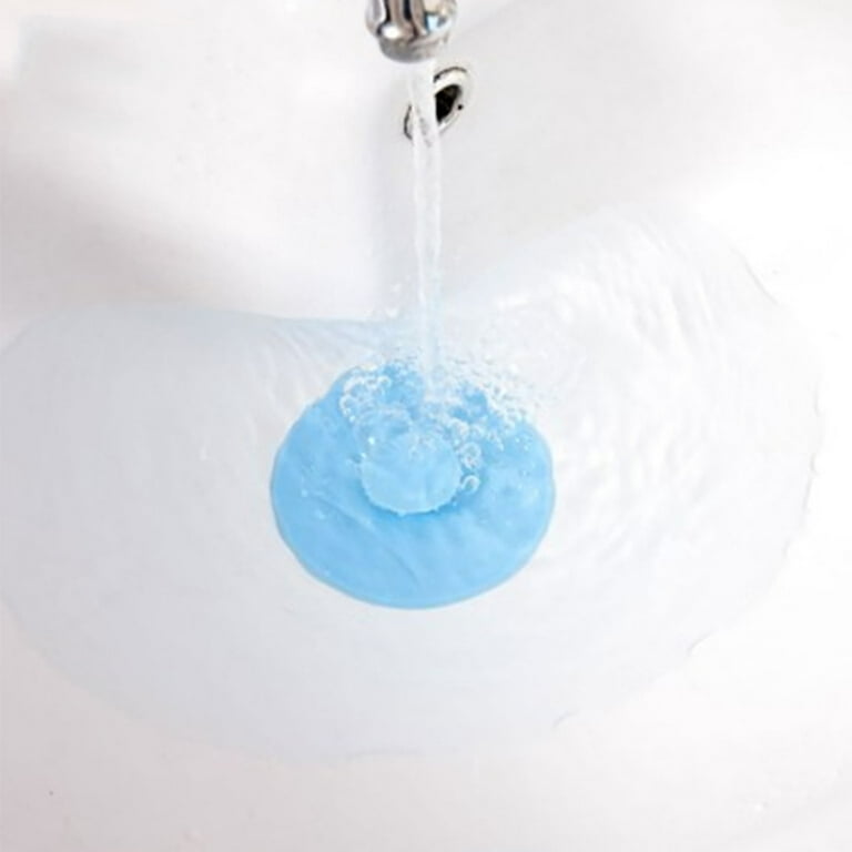 2 Pcs Silicone Floor Drain Plug Cover Kitchen Bath Tub Sink Rubber Water Stopper, Blue