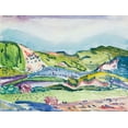 thumbnail image 2 of Demuth, Charles 18x15 Black Ornate Wood Framed with Double Matting Museum Art Print Titled - Mountain with Red House, 2 of 4