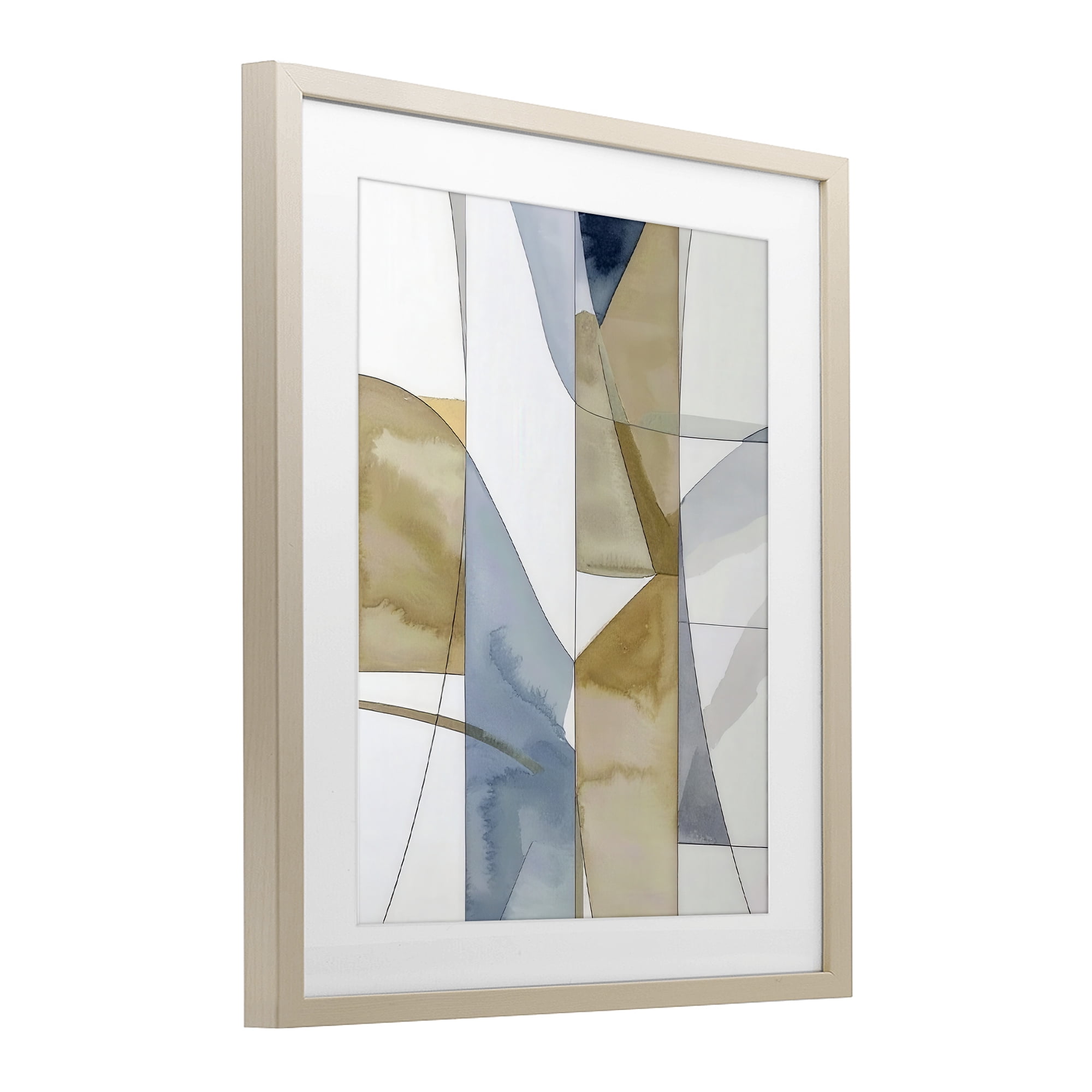 Stupell Industries Geographic Abstract Sections Birch Framed Print Under Glass, design by Alonza Saunders