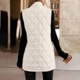 thumbnail image 6 of Women’s Mid‑Length Sleeveless Quilted Puffer Jacket Diamond Stitching Full Zip Vest with Soft Lining and Pockets for Cold Weather White, 6 of 9