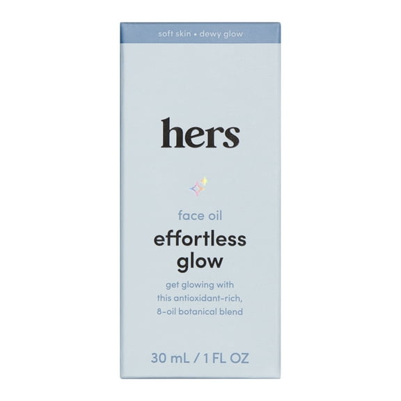 Hers Effortless Glow Face Oil, Lightweight, Hydrating Drops, 1 fl oz