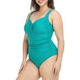 thumbnail image 5 of Bagilaanoe Women One-Piece Swimsuit Plus Size Sleeveless Swimwear Ruched Bathing Suit XL-6XL, 5 of 9